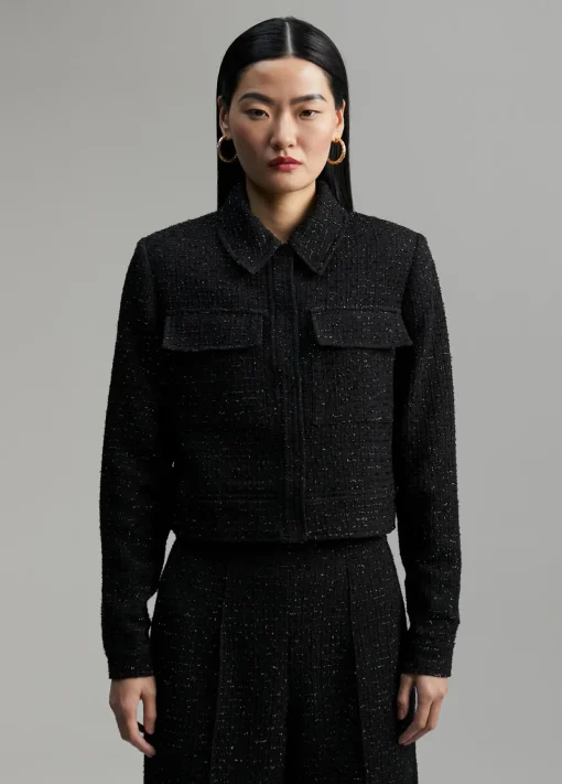 Chaqueta tweed cropped