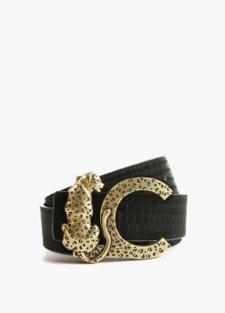 Cinturón reversible animal print