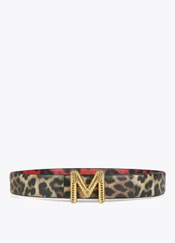 Cinturón reversible animal print