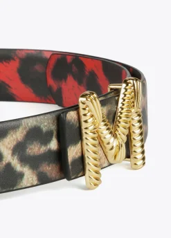 Cinturón reversible animal print