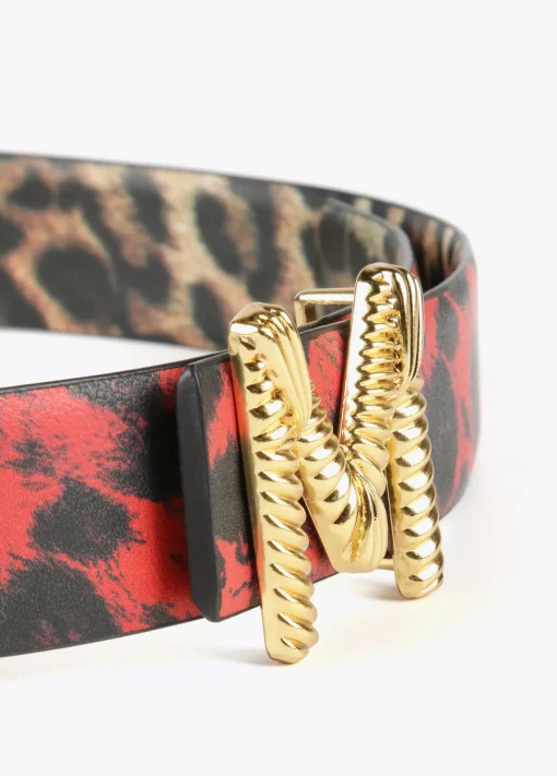 Cinturón reversible animal print
