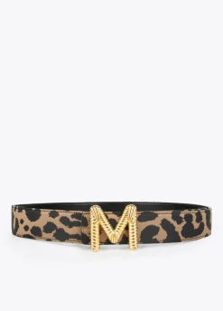 Cinturón reversible estampado animal y negro