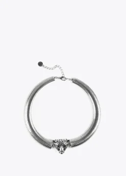 Collar cabeza leopardo