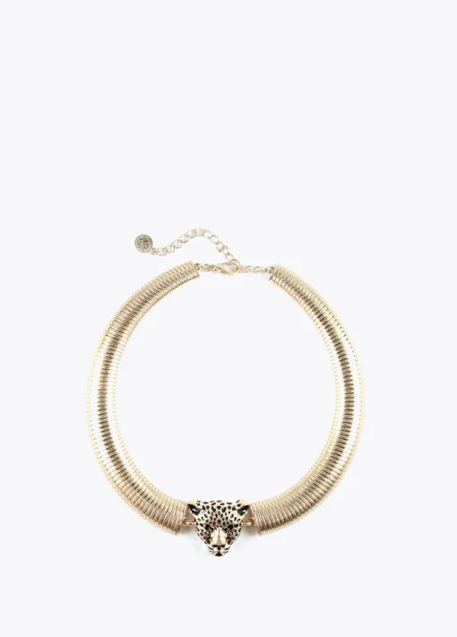 Collar cabeza leopardo