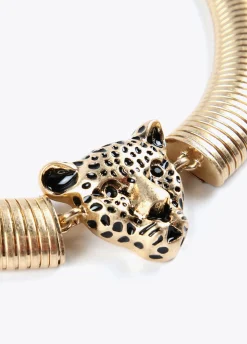 Collar cabeza leopardo