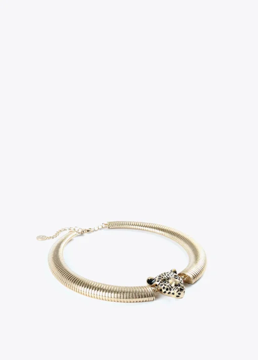 Collar cabeza leopardo
