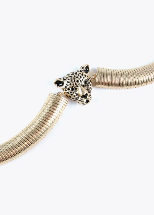 Collar cabeza leopardo