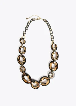 Collar con aros animal print