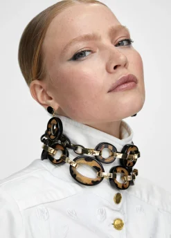 Collar con aros animal print