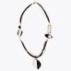 Collar cordón blanco y negro