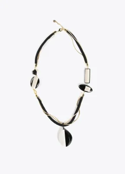Collar cordón blanco y negro