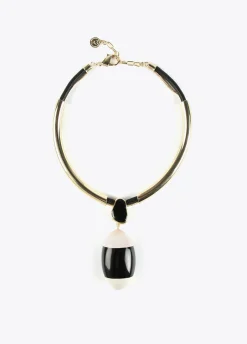 Collar gargantilla blanco y negro