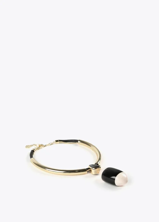 Collar gargantilla blanco y negro