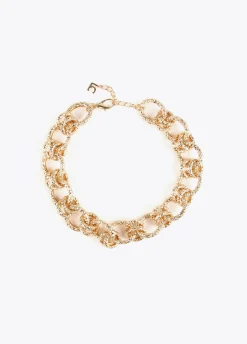 Collar gargantilla dorada con textura