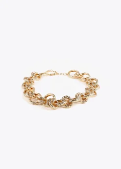 Collar gargantilla dorada con textura