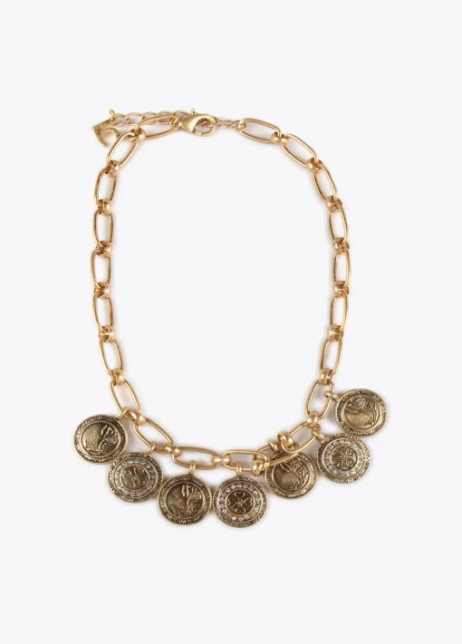 Collar monedas colgantes