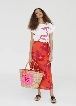 Falda estampada tipo pareo