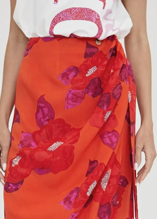 Falda estampada tipo pareo