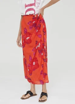 Falda estampada tipo pareo