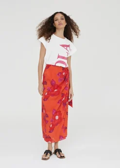 Falda estampada tipo pareo