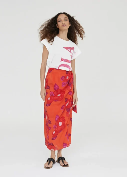 Falda estampada tipo pareo