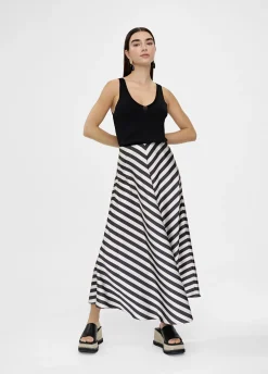 Falda midi de rayas