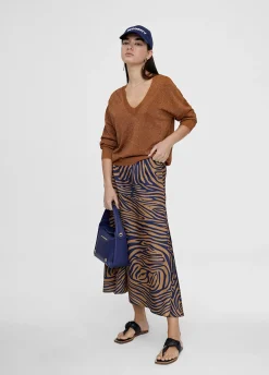 Falda midi estampado cebra