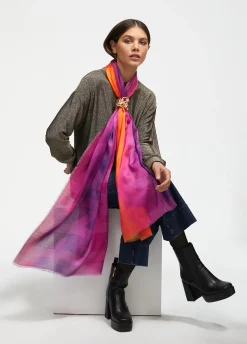 Fular fucsia y naranja