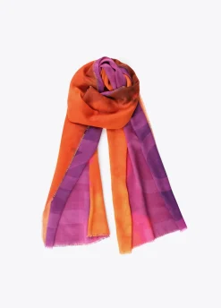 Fular fucsia y naranja