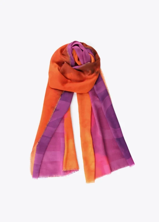 Fular fucsia y naranja