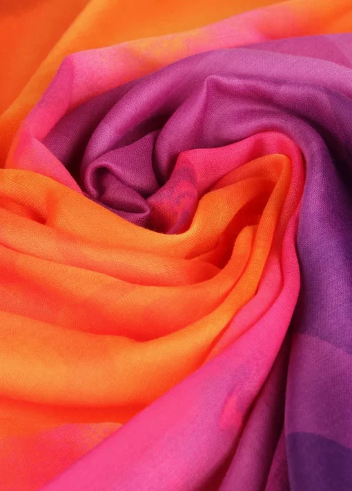Fular fucsia y naranja