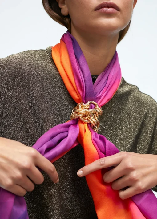 Fular fucsia y naranja
