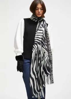 Fular logo y estampado zebra