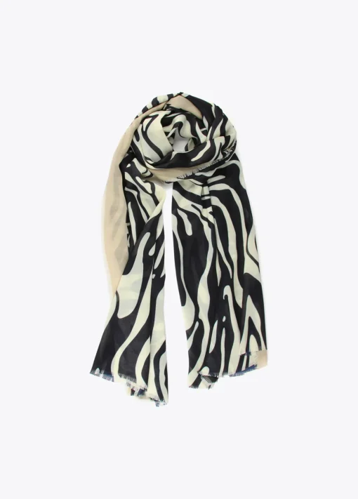Fular logo y estampado zebra