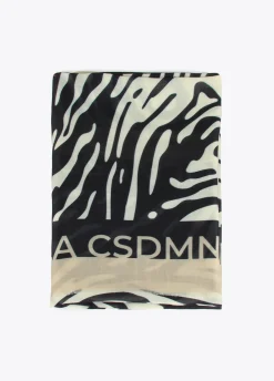 Fular logo y estampado zebra