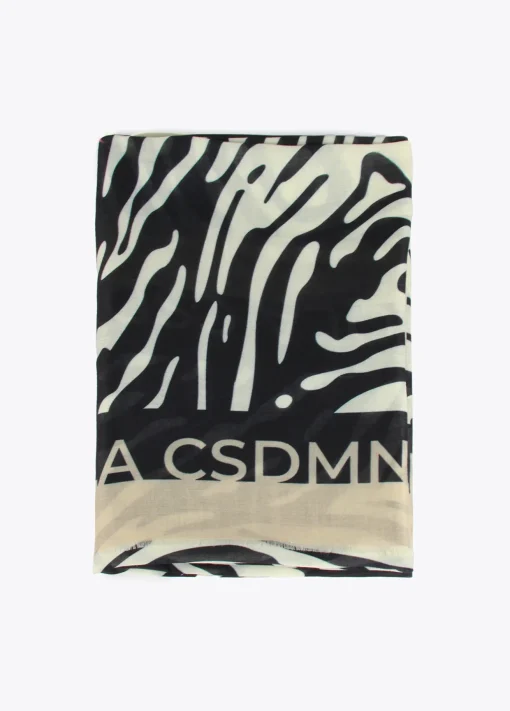 Fular logo y estampado zebra