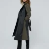 Gabardina combinada efecto piel