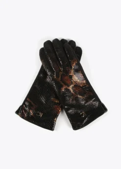 Guantes animal print metalizado