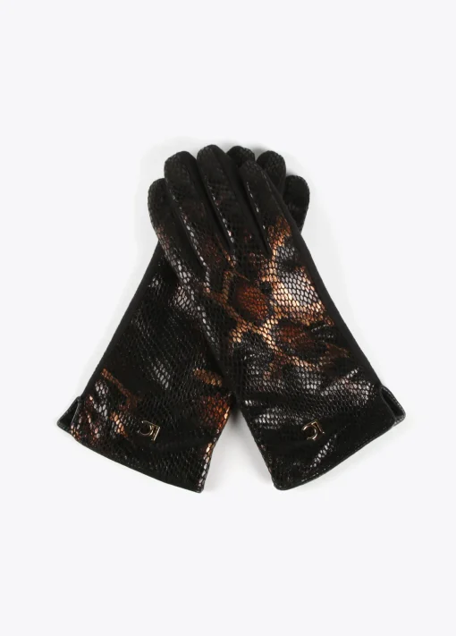 Guantes animal print metalizado
