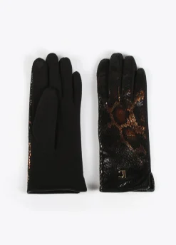Guantes animal print metalizado