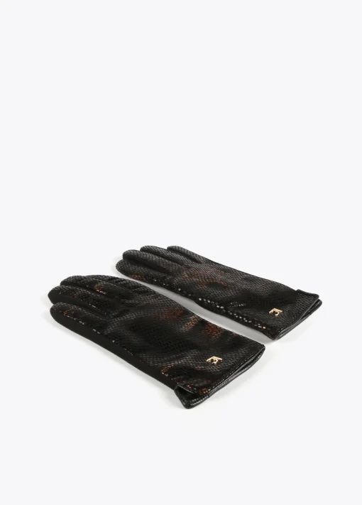 Guantes animal print metalizado