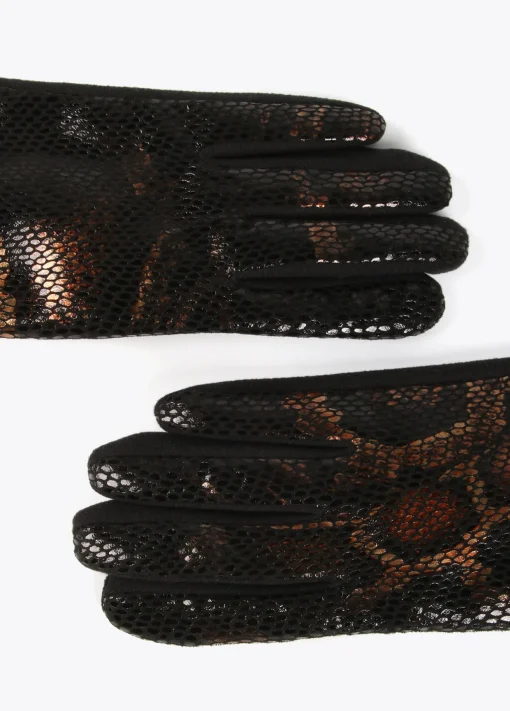 Guantes animal print metalizado