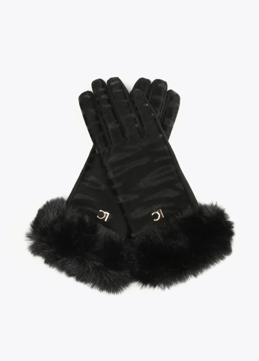 Guantes animal print negro