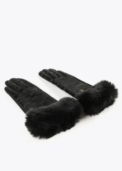 Guantes animal print negro
