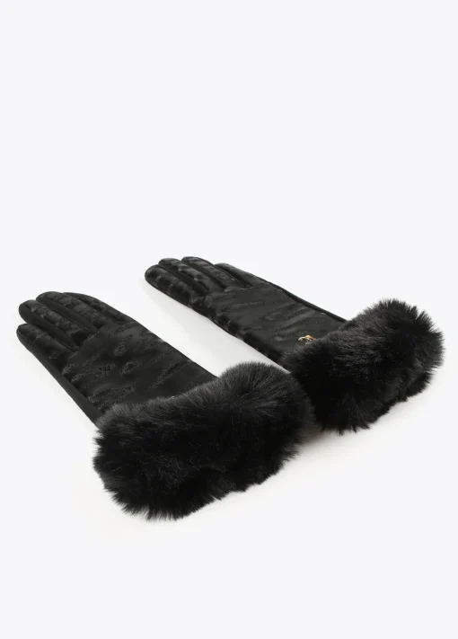 Guantes animal print negro