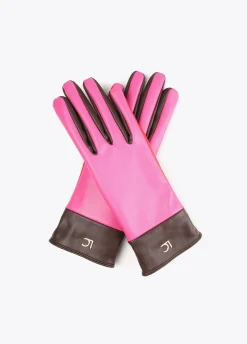 Guantes efecto piel tricolor