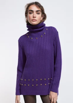 Jersey cuello alto con tachas