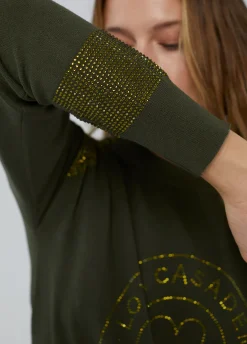 Jersey punto logo strass