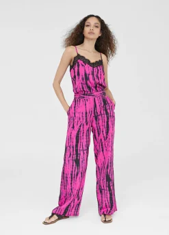 Pantalón ancho bicolor