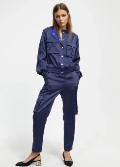 Pantalón cargo satinado